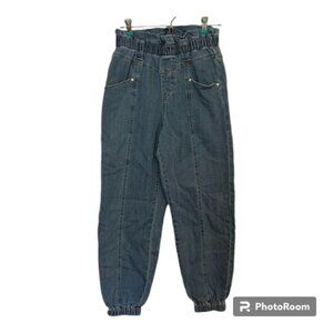 Frayed Denim Paper Bag-gy Jogger Jeans size 26